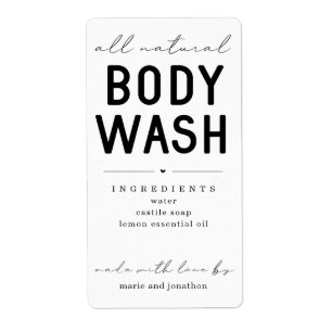Personalisiertes, hausgemachte Body Wash Label