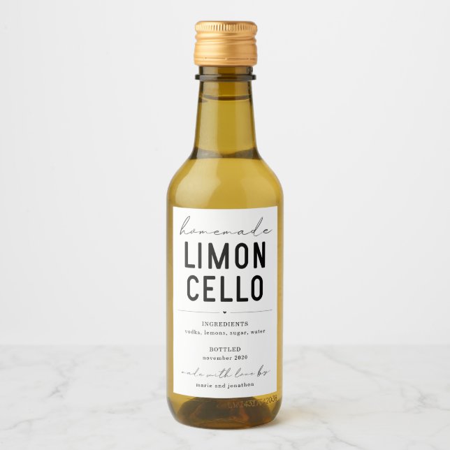 Personalisiertes hausgemachte Limoncello Flasche Weinetikett (Vorderseite)