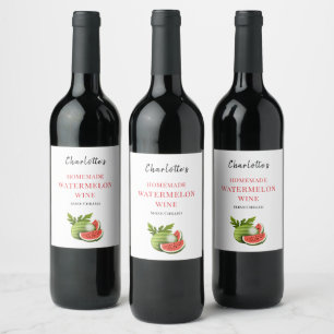 Personalisiertes hausgemachtes Watermelon Weinetikett