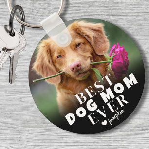 Personalisiertes Haustier Beste Hundemutter Foto Schlüsselanhänger