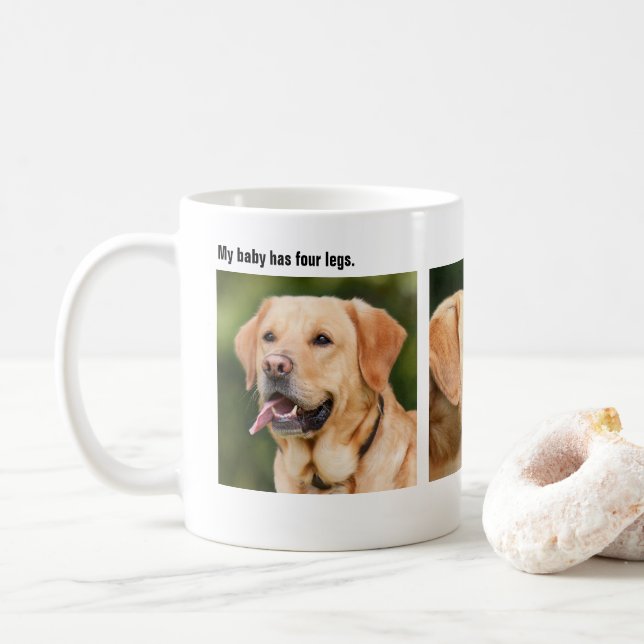 Personalisiertes Haustier Drei-Foto-Kaffee Kaffeetasse (Mit Donut)