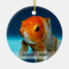 Personalisiertes Haustier Fisch Foto Name Weihnach Keramikornament