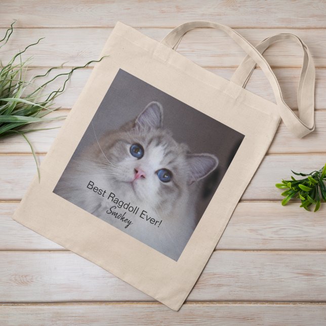 Personalisiertes Haustier Foto Best Ragdoll Katze  Tragetasche (Personalize with your photo, text and pet name.)