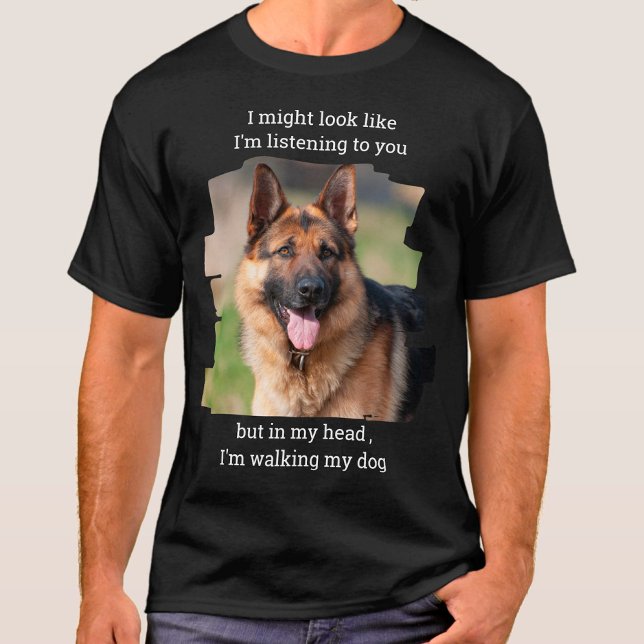 Personalisiertes Haustier Foto Funny Dog Vater T-Shirt (Von Creator hochgeladen)