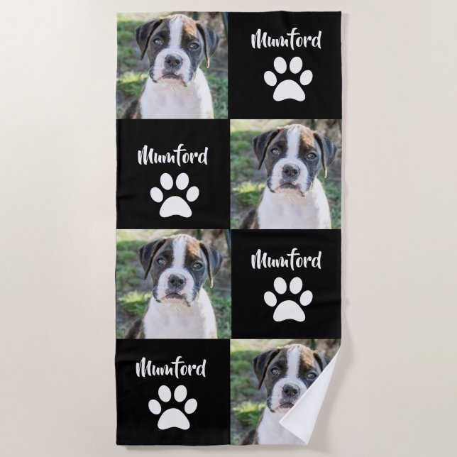 Personalisiertes Haustier-Foto-Geschenk, Hund-Foto Strandtuch (Vorderseite)