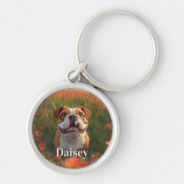 Personalisiertes Haustier Foto Hund Lover Keepake  Schlüsselanhänger (Vorne)