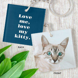 Personalisiertes Haustier Foto Kitty Cat Lover Ind Schlüsselanhänger