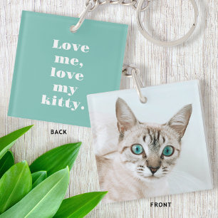 Personalisiertes Haustier Foto Kitty Cat Lover Min Schlüsselanhänger