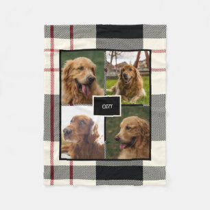 Personalisiertes Haustier-Foto-Plaid-Collage Fleecedecke