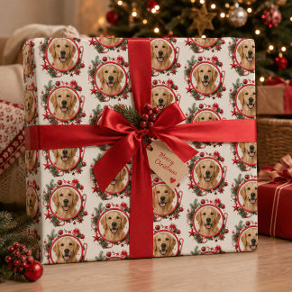 Personalisiertes Haustier-Foto-Weihnachts-Geschenk Geschenkpapier