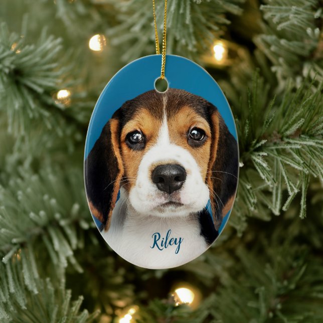 Personalisiertes Haustier, Hund Keramik Ornament (Baum)