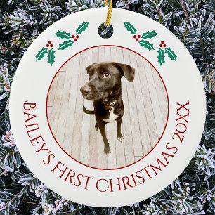 Personalisiertes Haustier-Hunde-Welpen-Weihnachtsf Keramik Ornament