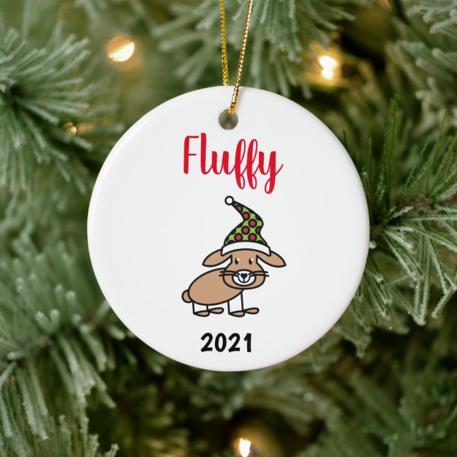 personalisiertes Haustier Weihnachten Keramik Ornament (Baum)