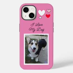 Personalisiertes Haustierfoto Ich liebe meinen Hun Case-Mate iPhone 14 Hülle