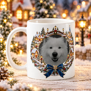Personalisiertes Haustierfoto im Weihnachtsdorf Kaffeetasse