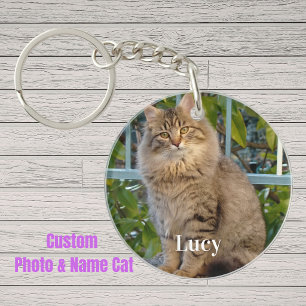 Personalisiertes Haustierfoto Katzenliebhaber und Schlüsselanhänger