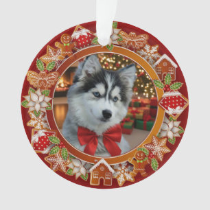 Personalisiertes Haustierfoto "Liebe" Gold-Glitter Ornament
