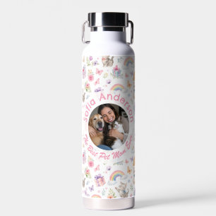 Personalisiertes Haustierliebhaber-Foto und Name Trinkflasche