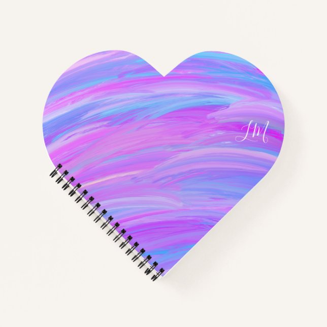 Personalisiertes Heart Spiral Notebook mit gestric Notizbuch (Vorderseite)