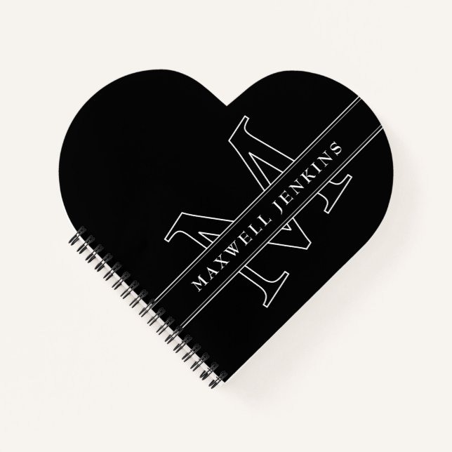 Personalisiertes Heft-Notebook mit Monogramm und N Notizbuch (Vorderseite)