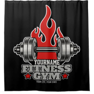 Personalisiertes Heften Dumbell Fitness Gym Duschvorhang