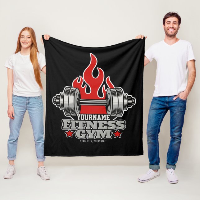 Personalisiertes Heften Dumbell Fitness Gym Fleecedecke (Beispiel)
