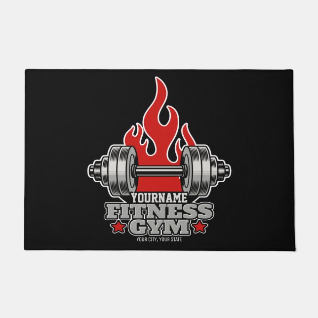 Personalisiertes Heften Dumbell Fitness Gym Fußmatte (Vorderseite)