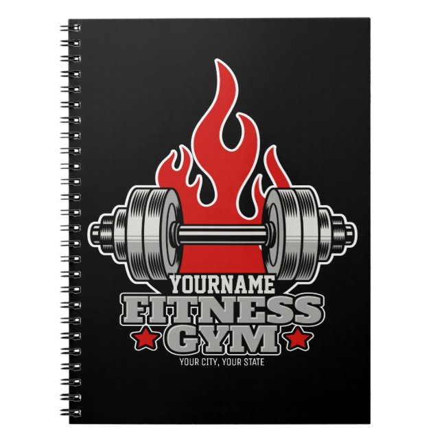 Personalisiertes Heften Dumbell Fitness Gym Notizblock (Vorderseite)