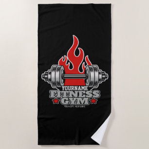 Personalisiertes Heften Dumbell Fitness Gym T Strandtuch