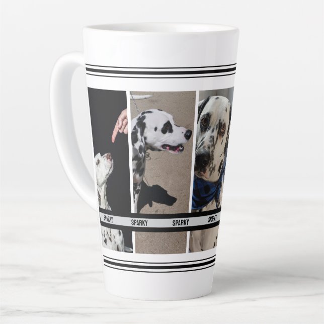 Personalisiertes Heimfoto Collage Handy Vertisch Milchtasse (Linke Ecke)