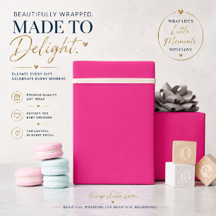 Personalisiertes heißrosa Geschenkverpackungspapie Geschenkpapier