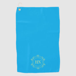 Personalisiertes hellblaues Golftuch mit Initialen Golfhandtuch
