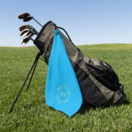 Personalisiertes hellblaues Golftuch mit Initialen Golfhandtuch