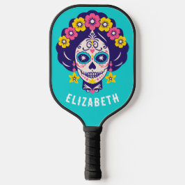 Personalisiertes, helles Blumenzuckermädchen Pickleball Schläger