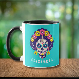 Personalisiertes, helles Blumenzuckermädchen Tasse