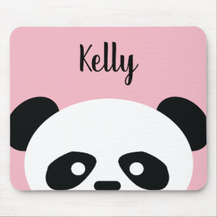 Personalisiertes hellrosa Kawaii Panda-Bärn-Tier Mousepad