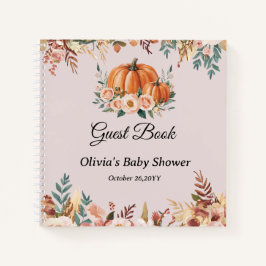 Personalisiertes Herbst-Blumenbaby-Gästebuch Notizbuch