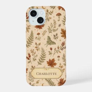 Personalisiertes Herbst-Lunafalter-Hexen-Telefonet iPhone 15 Hülle