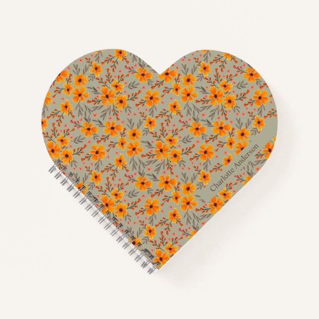 Personalisiertes Herbstfallmuster Notizbuch (Vorderseite)