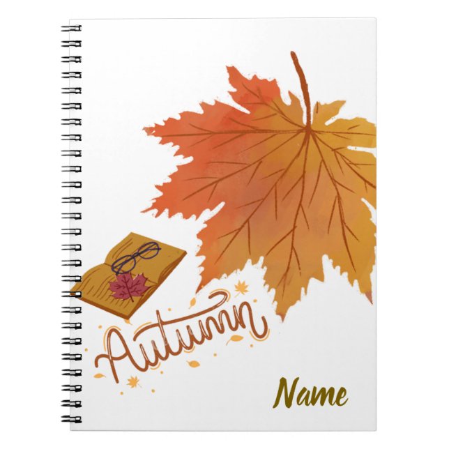 "Personalisiertes Herbstleaf-Notebook - Herbstsais Notizblock (Vorderseite)