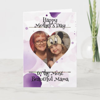 Personalisiertes Herz-Foto und Nachricht für Mama Karte