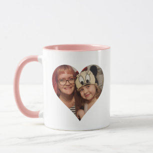 Personalisiertes Herz-Foto und Nachricht für Mama Tasse