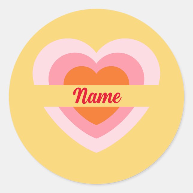 Personalisiertes Herz für den Aufkleber Ihres Name (Vorderseite)