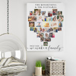 Personalisiertes Herz geformt FotoCollage Künstlicher Leinwanddruck<br><div class="desc">Erstellen Sie Ihre eigene personalisierte Leinwand mit 29 Ihrer Lieblings-Fotos und Ihren Familiennamen(en). Die Fotovorlage ist ein Set, um eine Foto-Collage in Form einer Liebe-Herz zu erstellen und Ihre Bilder in einer Mischung aus Portrait, Landschaft und quadratischen instragramm Formaten anzuzeigen. Laden Sie Ihre Fotos, die in Reihen arbeiten, von oben...</div>