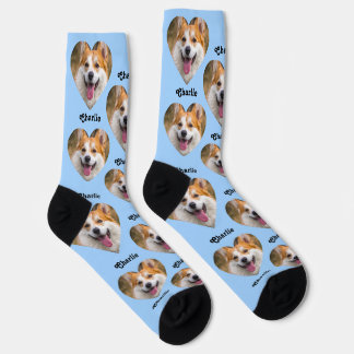 Personalisiertes Herz-Haustier-Foto-Muster mit Nam Socken