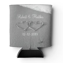 Personalisiertes Herz in Sand Hochzeit kann Kühler