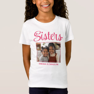 Personalisiertes Herz-Schriftfoto SCHWESTERN T-Shirt