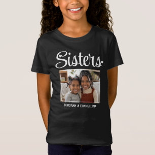 Personalisiertes Herz-Schriftfoto SCHWESTERN T-Shirt
