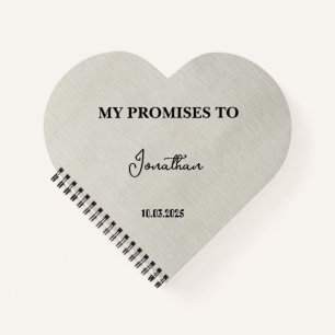 Personalisiertes Herz-Shaped Vow Book Meine Versp Notizbuch
