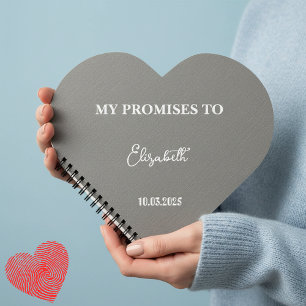 Personalisiertes Herz-Shaped Vow Book Meine Versp Notizbuch